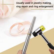 Ring Size Core Axis Measurement Tool Steel Ring Size Measurement Size Set - Rubber Jewelry Merchant Hammer Metal Finger Size Rod Wire Winding Ring Tool Jewelry Making Kit