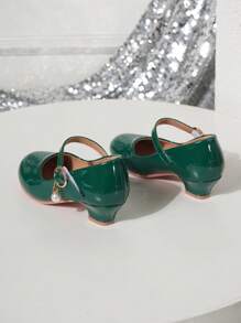 1 Pair Girls Princess Heels, Suitable For Spring And Autumn - Green - View 4