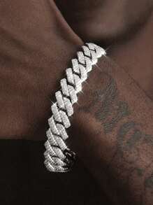 1pc Women's Versatile All-Match Bling Chain Punk Necklace, Adjustable Size Layering Design - Cuban Necklace - View 7