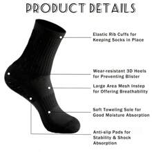 6 paia di calzini unisex antiscivolo da calcio con puntini adesivi, calzini sportivi con fondo spesso in spugna, adatti per corsa, calcio, basket, fitness