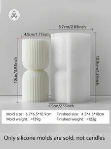 Striped Cylinder Silicone Candle Molds - DIY Handmade Geometric Spire Aromatherapy Candles For Home & Table Decor Gifts Birthday Graduation