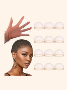 1pc/4pcs/6pcs/12pcs Skinlike HD Wig Cap, Invisible And Sheer Breathable Ultra-Thin Stretchy Stocking Caps For Lace Front Wigs - Beige - View 4
