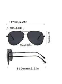 2pcs Fashionable Unisex Eyeglasses, Multi-Color Pilot Aviator Metal Frame Eyeglasses