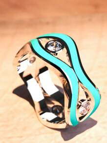 1pc Fashionable Asymmetric Drip Ring, Vintage Exaggerated Jewelry For Women