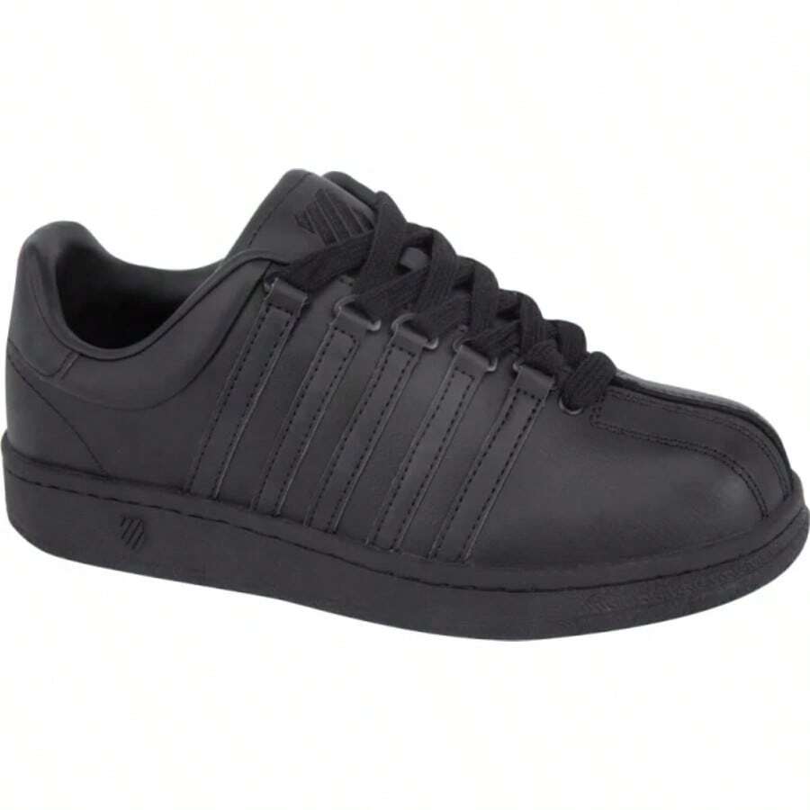 Shoe Last: Round Material: Leather Sole Material: Synthetic Lining Material: Textile Insole Material: Textile Cut Type: Lace-Up Color: Black - Black - View 1