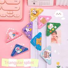 2 个卡通角形回形针，学生试卷、文件、备忘录文件夹可爱文具活页夹 - 彩色 - 查看 11