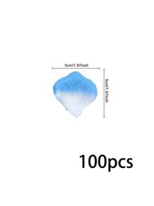 100 片人造无纺布玫瑰花瓣，婚礼、情人节、派对、节日、活动装饰，五彩纸屑，适用于桌面中心装饰 - 藍色漸變 - 查看 4