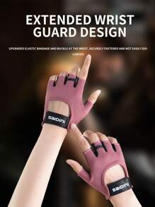 1pc Ice Silk Yoga Wrist Support Band, Unisex Gym Weightlifting Dumbbell Barbell Bicycle Cycling Anti-Slip Breathable Sports Half-Finger Gloves - Multicolor - View 7
