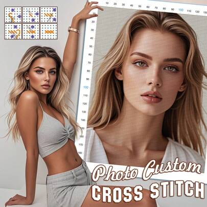 Custom Photos Cross Stitch Kit 11CT Printed Canvas Embroidery Supplies Set With Canvas Threads Needles Instruction Perfect For DIY Craft Handmade Gift