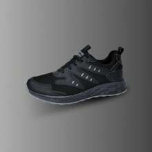 Tenis de running para hombre y mujer con diseño vibrante en varios colores, con aplicaciones laterales a juego, ideales para correr, entrenar o actividades deportivas. Ligeros, transpirables y cómodos, ofrecen estilo único y rendimiento superior. - Negro - Ver 1