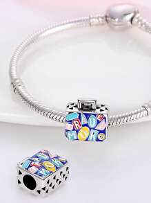 STYFNE 1pc Blue Series Travel Cruise Ship, Camera, Ocean Turtle, Clover Charm Pendant, Suitable For DIY Bracelet, Women Jewelry, Daily Small Gift - Multicolor - View 10