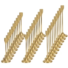 Set Of 30 Golden Cone-Shaped Candle Holders, Perfect For Romantic European-Style Candlelit Dinners, Wedding Decorations, Room Decor, Home Decor, And Various Festive Table Decorations - Ideal For Christmas, Halloween, Easter, Diwali, Thanksgiving, Weddings, Banquets, Parties, Home And Hotel Decor, Durable, Easy To Assemble, (Candles Not Included) Gifts Birthday Graduation