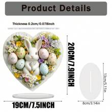 复活节兔子复活节彩蛋爱心亚克力家居客厅书房办公室桌面摆件 - 彩色 - 查看 5