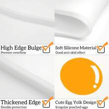 Silicone Egg Shaped Pet Placemat ,For Feeding Cat And Dog Anti-Slip And Waterproof Mat, Pet Bowl Mat - White - View 11