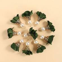 10 chiếc 28*14mm nhiều màu sắc ngọc trai giả tua rua mặt dây chuyền làm đồ trang sức vòng tay vòng cổ bông tai vật dụng thủ công tự làm - Tua hoa ngọc trai - Xem 17