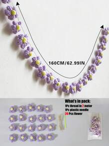 1 pièce Couronne florale au crochet fait main - Chaîne de marguerites violettes, convient pour la décoration de la maison au printemps/été, parfait pour un cadeau de mariage, baby shower ou fête des mères. Décoration murale florale colorée pour le salon, la chambre, la pépinière, les fêtes, les mariages, les anniversaires, les cérémonies de remise des diplômes - Prune - Voir 10