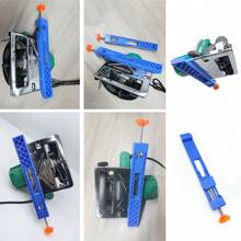 新款可调式切割机底座导轨圆锯铣削定位夹精密木工切割导轨薄锯片夹台锯夹持导轨快速制作等距条切割木工工具 - 藍色 - 查看 10