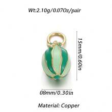 1pc Copper Fruit Series Pendant, Watermelon, Pineapple, Grape Charm For DIY Bracelet, Necklace, Earrings - Multicolor - View 28