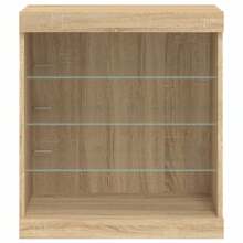 Buffet avec lumières LED, bois de sonoma 60,5x37x67 cm