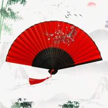 3pcs/Set Folding Fan For Dancing Performance Photography Handwork Japanese Cheongsam Portable Folding Mini Fan, Random Fan Hole Design - Butterfly Folding Fan - View 14