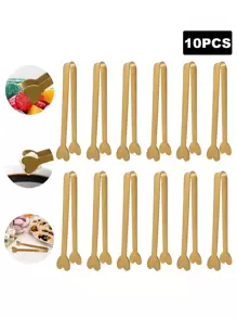 1/5/10pcs Stainless Steel Heart Shaped Sugar Tongs, Kitchen Cooking Clip, Candy Dessert Clip, Party Dinnerware, Wedding Tableware