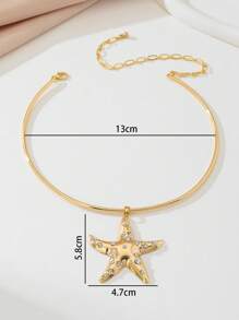 1 件夏季珠宝海洋系列海星吊坠项链女士 - 金黃色 - 查看 5
