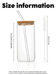 1Pc 500Ml Personalized Custom Name Large Capacity Glass Cup With Straw And Straw Cleaning Brush, Bamboo Lid, Summer Cooling Water/Coffee/Beverage Cup, Customized Name, Stein, Juice, Milk, Iced Coffee Cup - Great Gift For Friends, Parents, Classmates On Holidays, Multi-Functional, Durable, Ornamental, Reusable, Exquisite, Stylish, High-Quality, Colorful, Unique, Brunch-Ready, Home & Living, Kitchen & Dining, Customized Cups,Office Decor