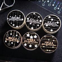 1 卷 2M 星形串灯和纸胶带、复古创意美学贴花、DIY 装饰拼贴工艺材料、节日礼物、个性化剪贴簿学校用品 - 彩色 - 查看 9