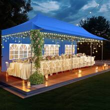 10x30 Pop Up Canopy Tent With Awning Heavy Duty Canopy Gazebo Pavilion UPF 50+ All Season Wind Waterproof Commercial Outdoor Street Vendors Party Tents For Parties Canopy With Roller Bag - Blue - View 4