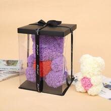 50 piezas de flores de espuma decorativas falsas surtidas de rosas, osos de peluche, unicornios y corazones de 3.5cm, materiales DIY