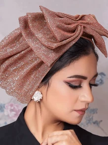 1 件手工闪亮蝴蝶结头巾帽，包头巾式头巾睡眠帽 - 蝴蝶結 - 查看 8