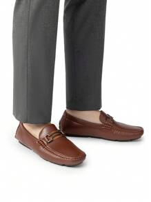 Men's Penny Loafers Moccasins Shoes - Brown - View 4