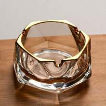 1pc Glass Ashtray, High-End Commercial/Home Decor Ashtray, Simple & Classy Smoking Tray, Fashionable &