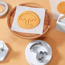 6pcs/Set Stainless Steel Cookie Cutter Set, Star, Umbrella, Triangle And Round Shaped Cookie Molds For Baking Cookies And Clay Crafting