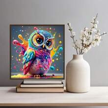 1pc Exquisite Diamond Art Painting Kit - Adults' Paint-By-Number Kits For Relaxation And Creativity - Colorful Owl Design, DIY Handmade Wall Hanging Painting Ornament With Sparkling Diamonds And Easy-To-Follow Instructions