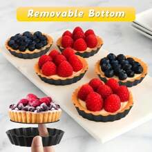 1pc/5pcs/10pcsMini Pie Pan With Removable Bottom, Non-Stick Floss Tart Pie Pan, Chrysanthemum Fruit Pie Baking Mold, Mini Carbon Steel Cake Mold, Baking Tools, Kitchen Gadgets, Kitchen Accessories, Household Items