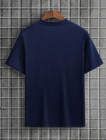 Men's New York T-Shirt GOLD 100% Cotton MESH 30.1 Round Neck Blouse - Màu xanh hải quân - Xem 2