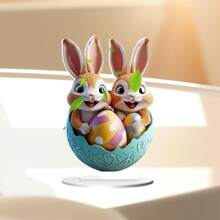 Easter Desk Decorations Adorable Bunny Easter Egg Table Sign Ornaments For Home
