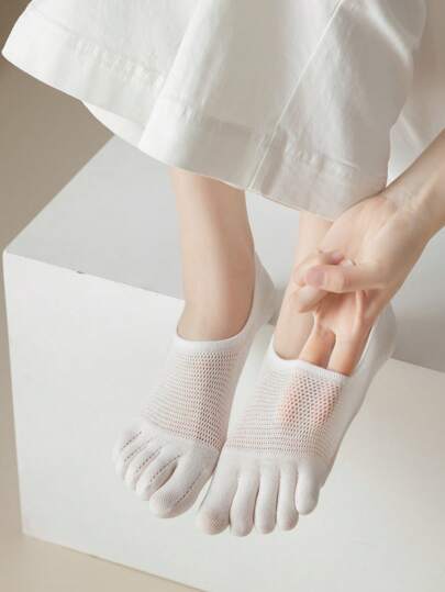 1/3 双隐形袜子，透气分趾袜，女士防滑隐形袜子。休闲女士袜子。女士船袜