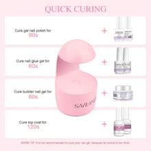SAVILAND Lámpara UV Saviland Mini para uñas?Diseño portátil? ¿Uñas secas uniformemente?¿Últimas innovaciones? Lámpara UV de viaje para uñas de gel, pequeña, para esmalte de uñas en gel, gel Poly Builder para principiantes, color rosa