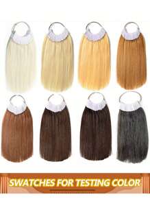 Real Hair Color Swatches Straight Hair Extensions, For Color Testing, Suitable For Dyeing Tests, Professional Hairdressing Accessories, 30pcs/Set, Hair Bundle Testing, Natural Black #613 #4 - Multicolor - View 1