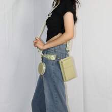 Women's Modern Minimalist Pu Leather Shoulder Crossbody Bag Large Capacity Stylish Multipurpose Pouch Wallet Purse Wallet Phone Bag For Women - Green - View 2