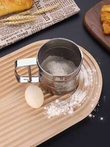 1pc Stainless Steel Sifter, Classic Flour Sieve For Kitchen