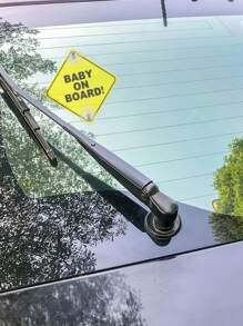 2 件装 Baby On Board 汽车吸盘贴纸，厚玻璃贴花，适合旅行