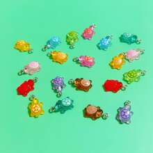 20pcs Mix Color Luminous Mini Turtle Suitable For Handmade Jewelry Pendant Earrings Necklace Bracelet Keychain Bag Charm Resin Craft Parts