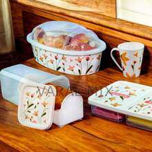 Bread Holder Cake With Lid Plastic Kitchen - Jaspeado - Ver 4