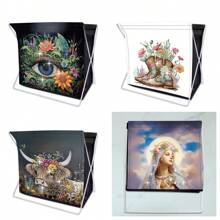 1 Set DIY Mary Sue Our Lady Eyes - Cartoon Vivid Cow & Colorful Boots Diamond Painting Kit, Canvas Material Suitable For Storage Cabinet, Large Space And Good Looking