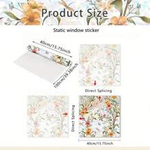 100cm*40cm彩色玻璃窗贴膜、窗户隐私膜、彩虹玻璃贴花贴纸；不粘静电；装饰隐私窗彩色玻璃彩虹膜自粘防紫外线玻璃贴纸、家用隐私膜、彩虹窗贴、3D装饰窗乙烯基、彩色玻璃窗贴、静电吸附窗贴，适用于家庭和办公室装饰 - 彩色 - 查看 6