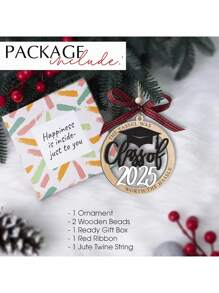 1 件现代 3D 毕业礼物 2025 制造木质大学和大学主题便携式大学开学礼物与毕业派对装饰