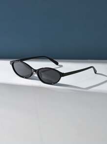 Gafas de moda con marco ovalado pequeño en estilo retro para hombres y mujeres, de plástico con estilo clásico para usar al aire libre, de viaje, playa, vacaciones y uso diario en verano